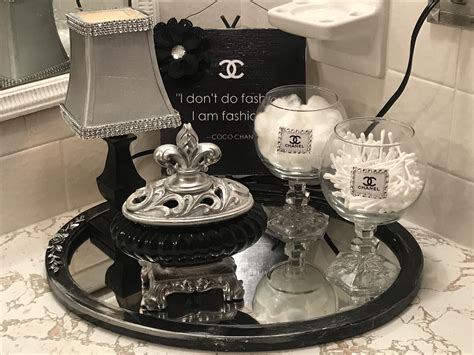 chanel kitchen decor|Chanel inspired bathroom decor.